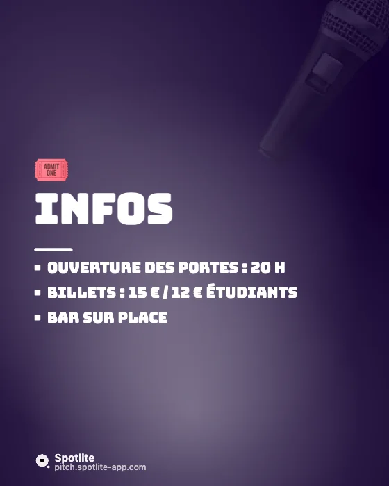 Annonce de concert — slide 3 : Infos