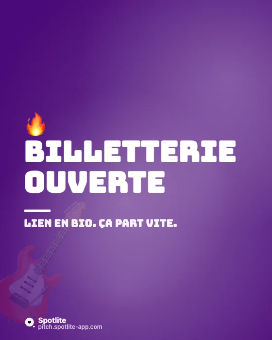 Annonce de concert — slide 4 : Billetterie ouverte