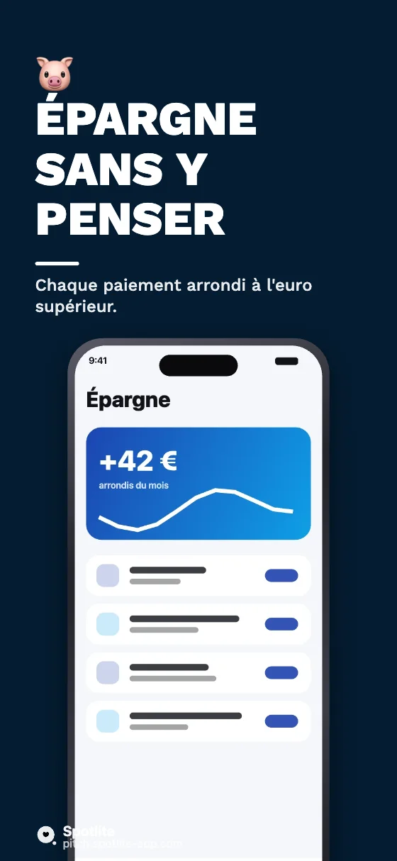 Banque mobile — slide 4 : Épargne sans y penser