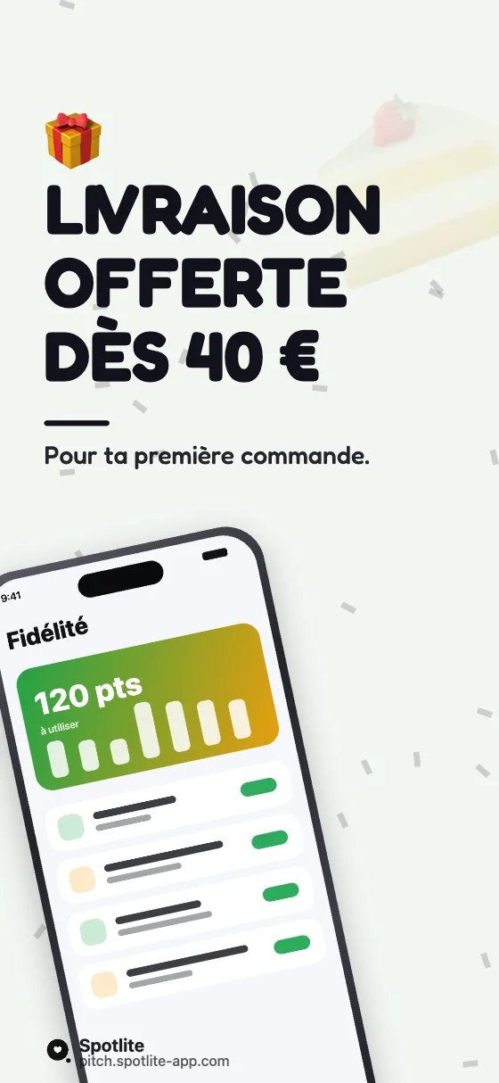 App de courses — slide 5 : Livraison offerte dès 40 €