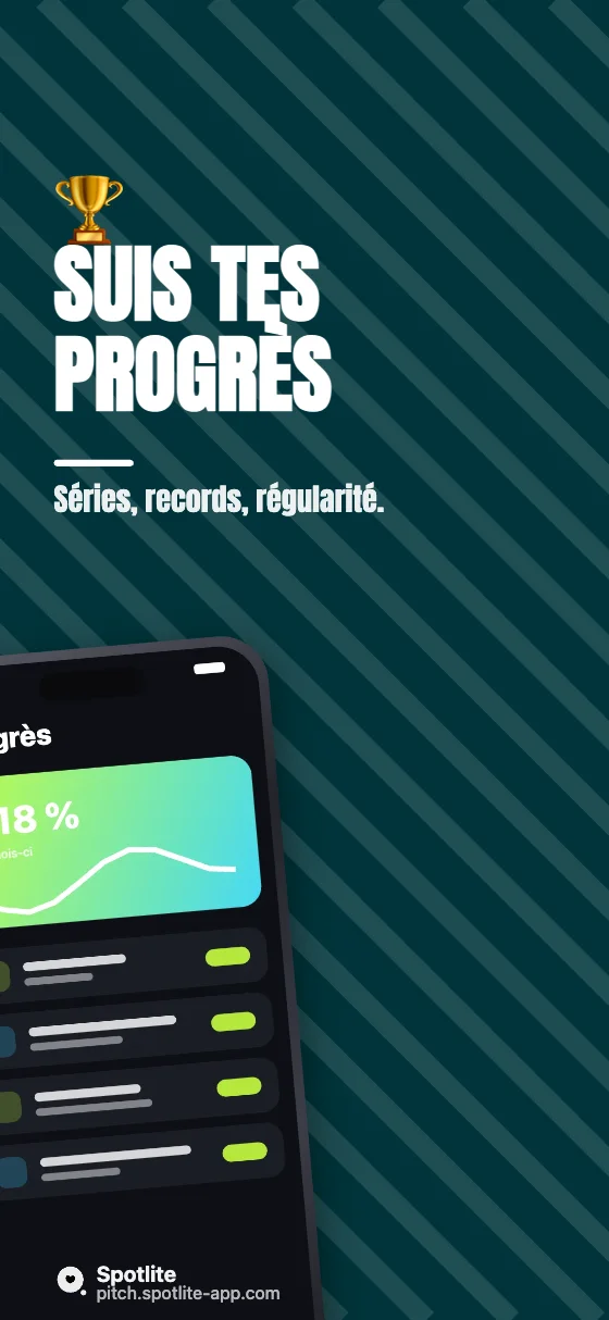 App de sport — slide 4 : Suis tes progrès