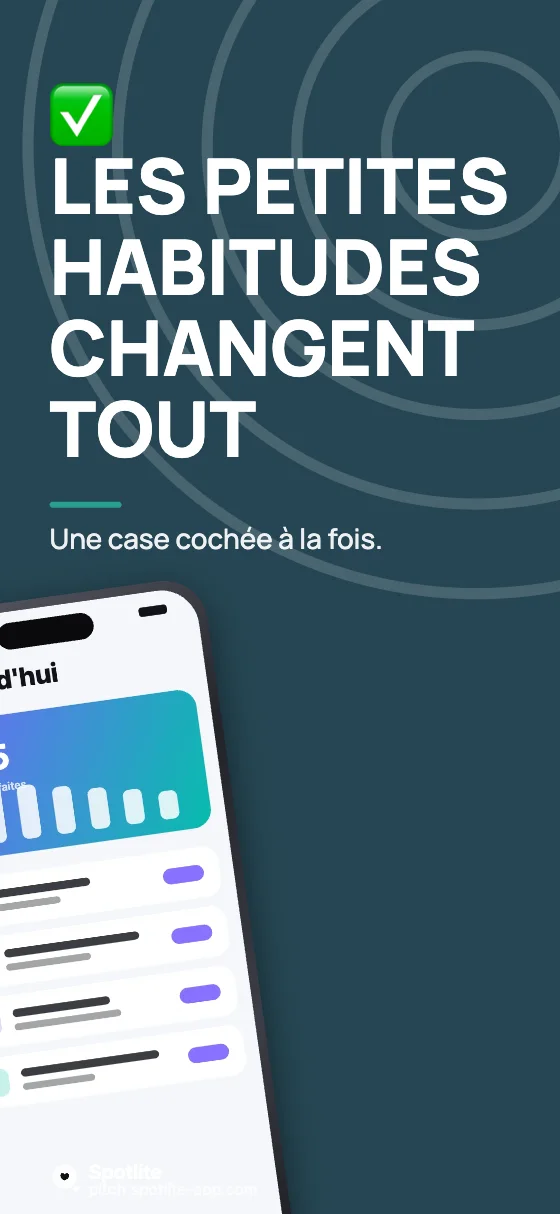 App d'habitudes — slide 1 : Les petites habitudes changent tout