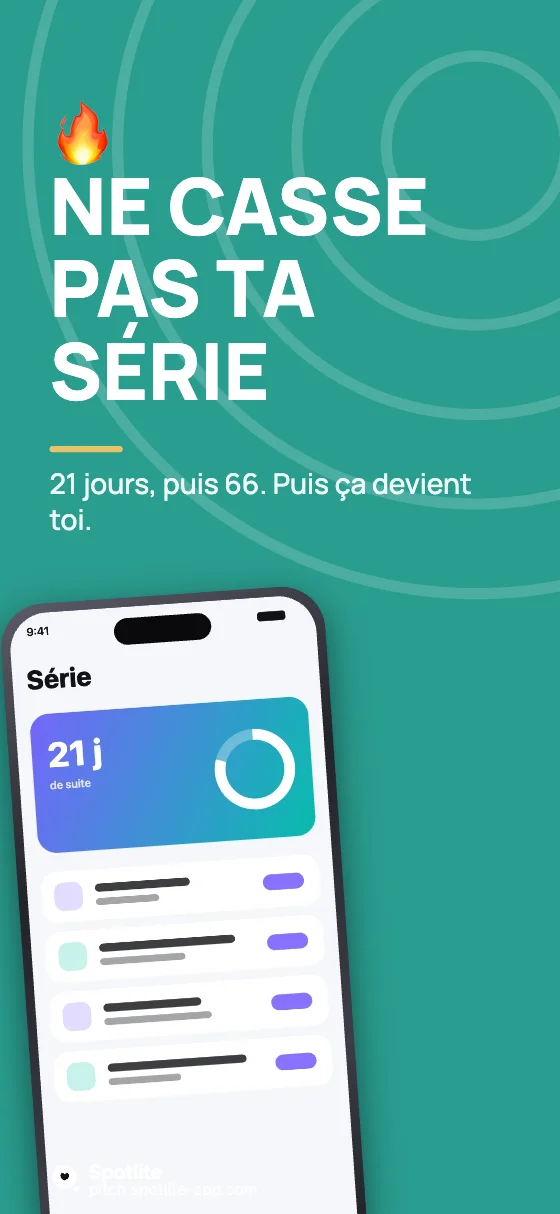 App d'habitudes — slide 2 : Ne casse pas ta série