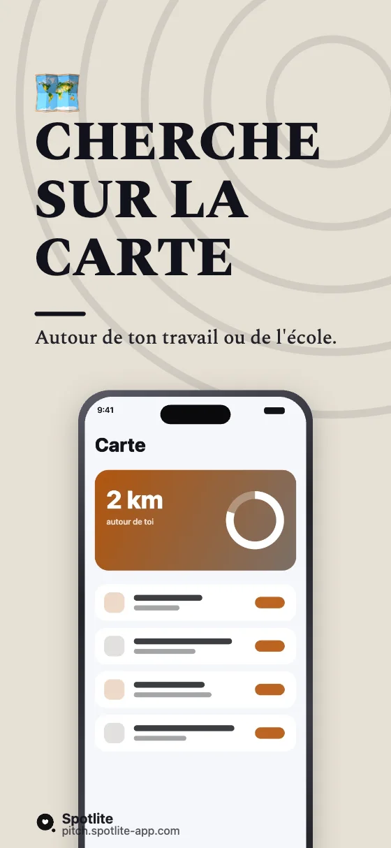 App immobilière — slide 2 : Cherche sur la carte