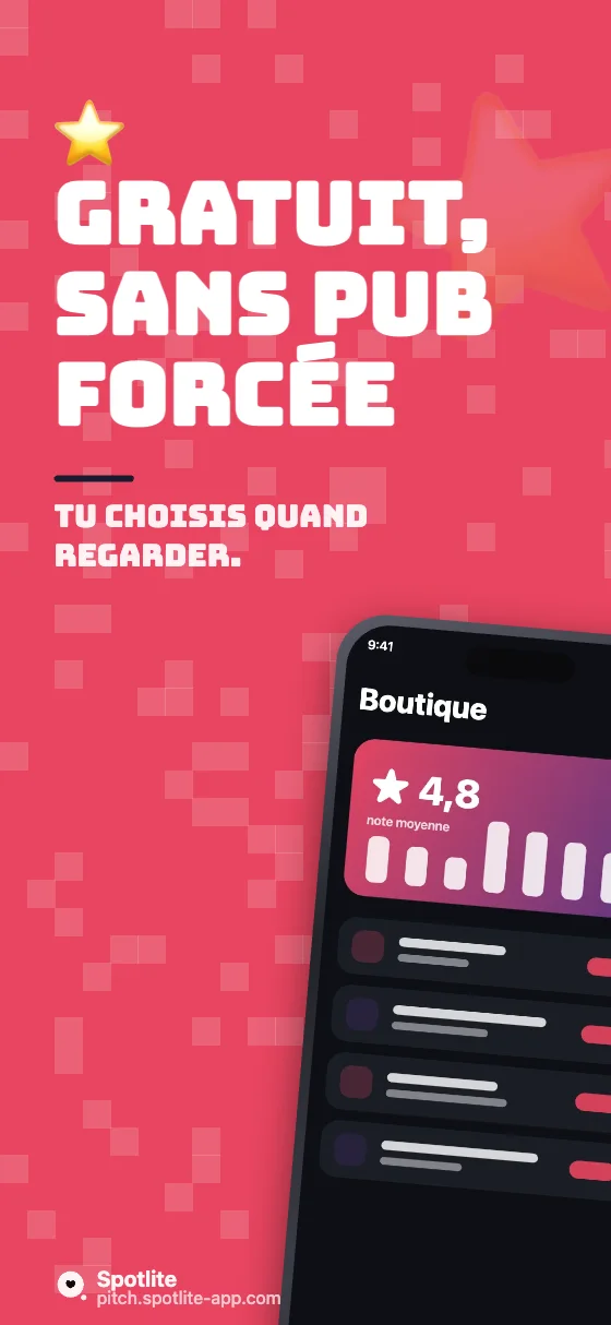 Jeu mobile — slide 5 : Gratuit, sans pub forcée