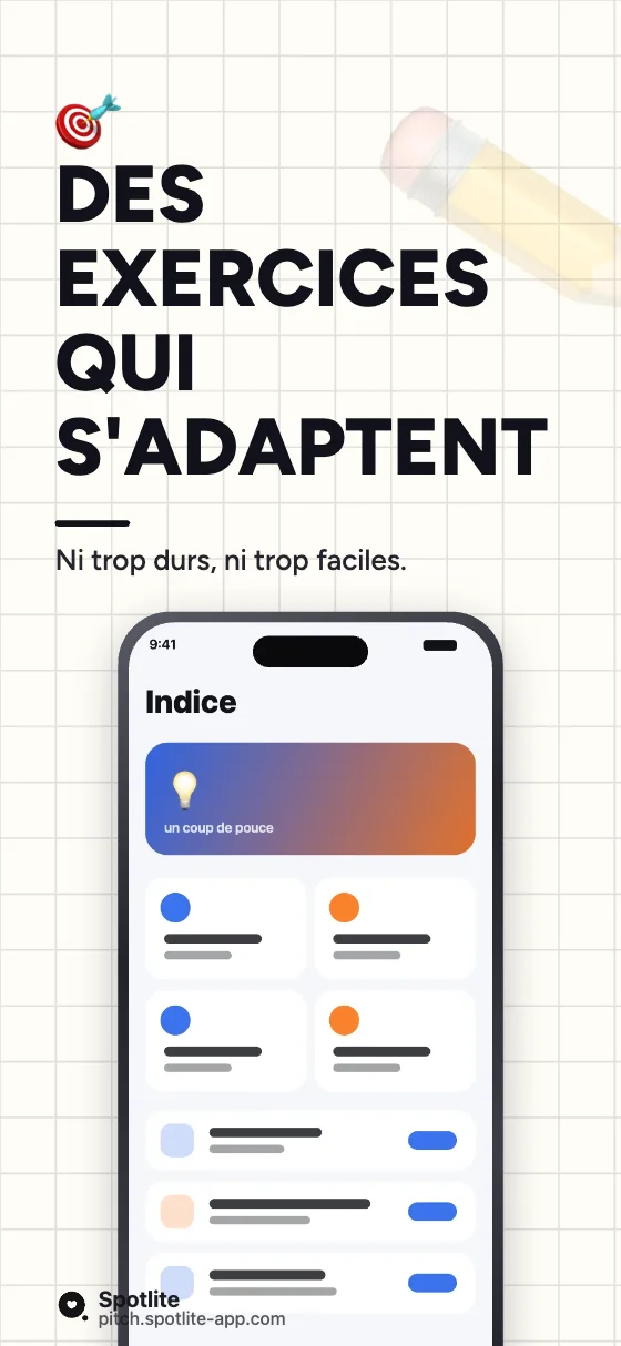 App de maths — slide 3 : Des exercices qui s'adaptent