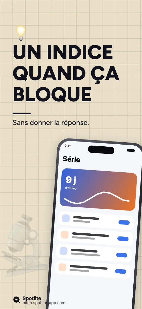 App de maths — slide 4 : Un indice quand ça bloque