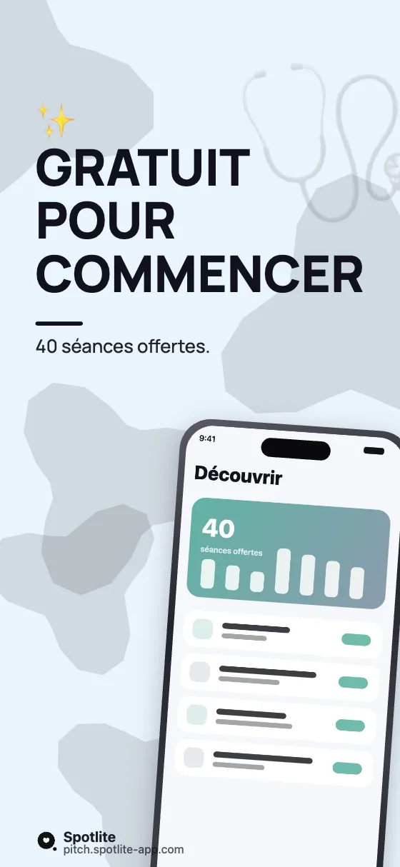App de méditation — slide 5 : Gratuit pour commencer