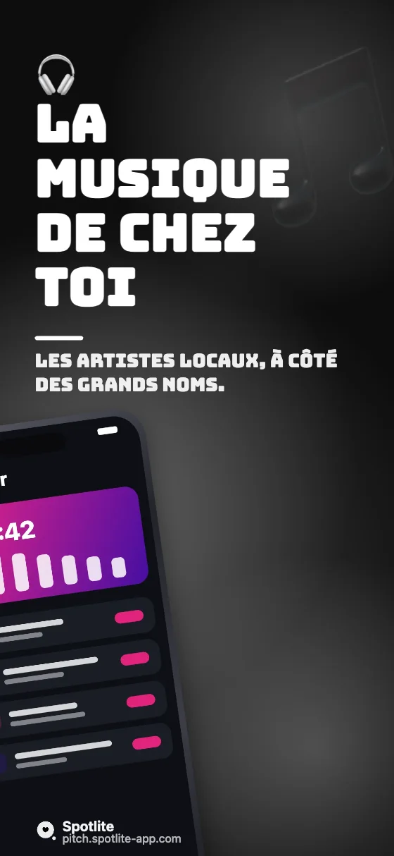 App de musique — slide 1 : La musique de chez toi