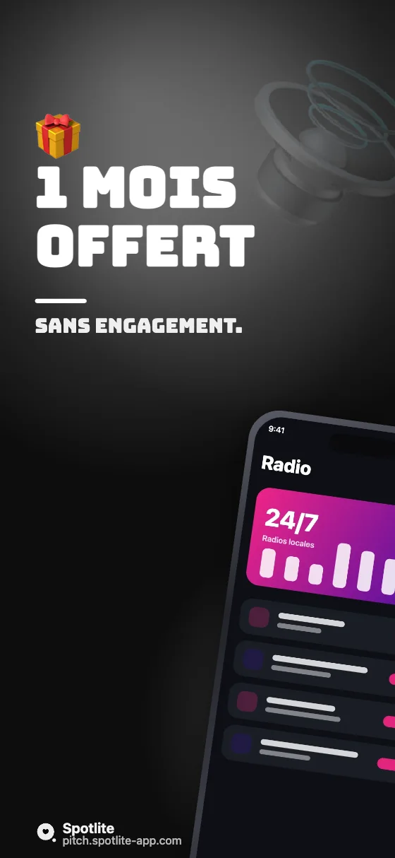 App de musique — slide 5 : 1 mois offert