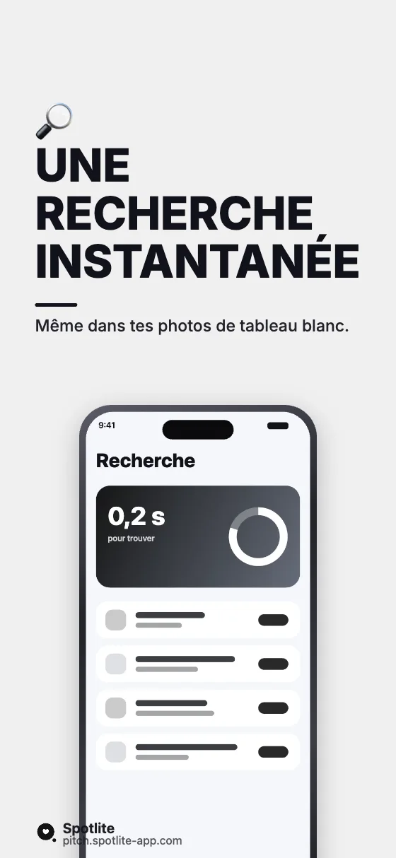 App de notes — slide 2 : Une recherche instantanée
