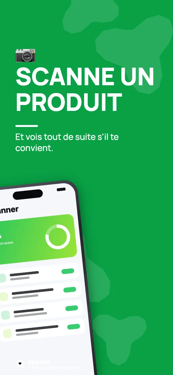 App de nutrition — slide 2 : Scanne un produit