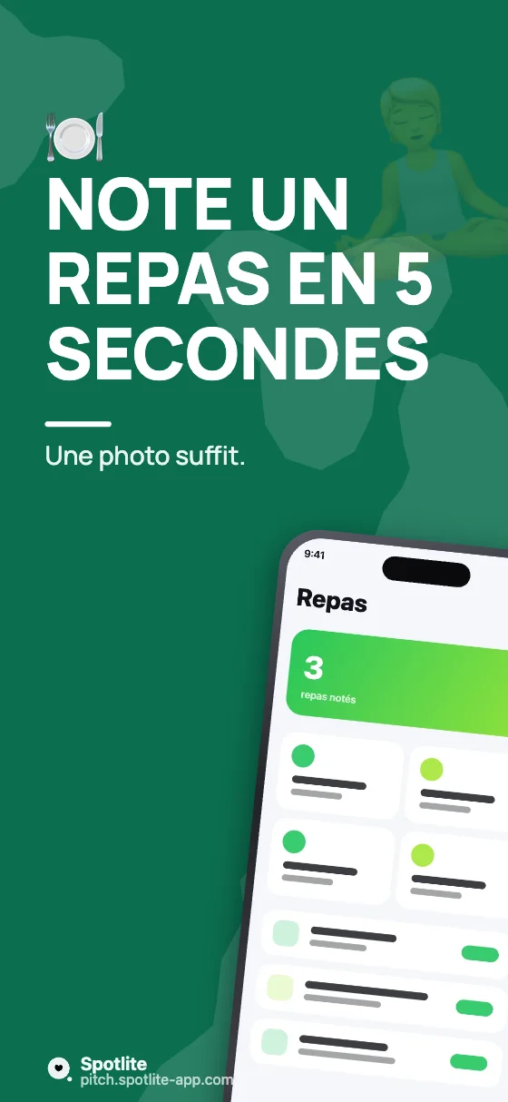 App de nutrition — slide 3 : Note un repas en 5 secondes