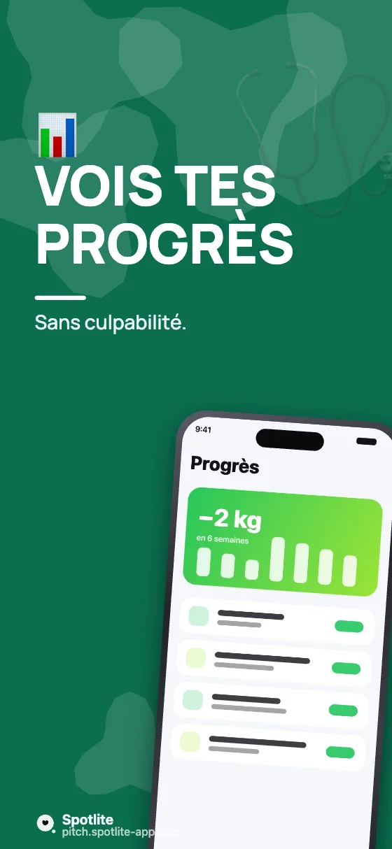 App de nutrition — slide 5 : Vois tes progrès