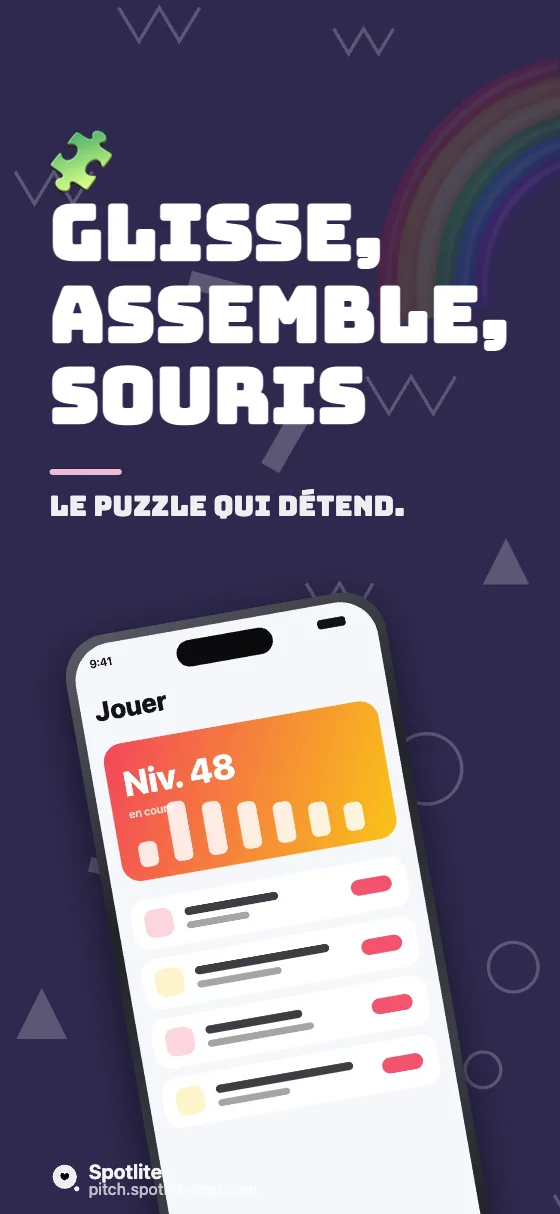 Jeu de puzzle — slide 1 : Glisse, assemble, souris