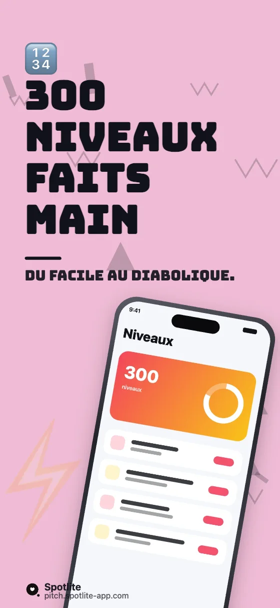 Jeu de puzzle — slide 2 : 300 niveaux faits main