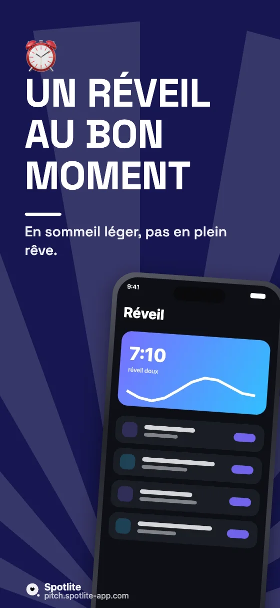 App de sommeil — slide 4 : Un réveil au bon moment