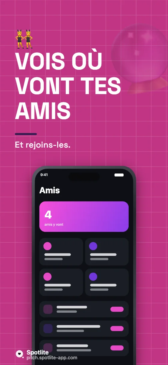 App de sorties — slide 3 : Vois où vont tes amis