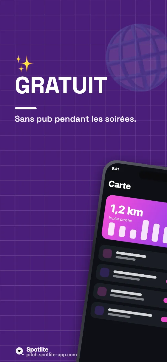 App de sorties — slide 5 : Gratuit