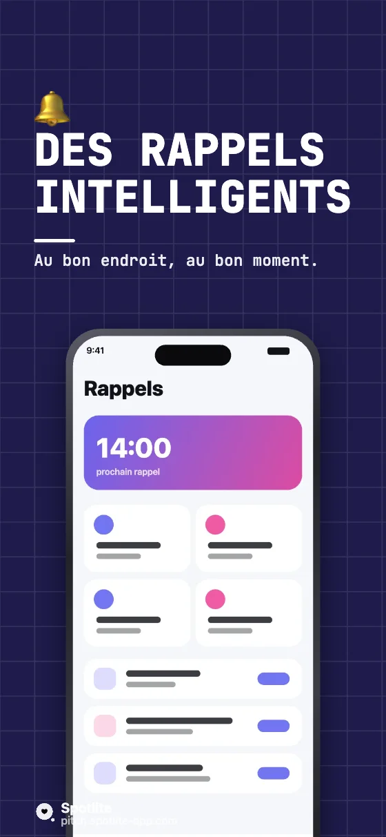 App de tâches — slide 3 : Des rappels intelligents