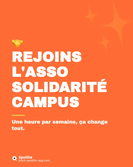 Association étudiante — slide 1 : Rejoins l'asso Solidarité Campus