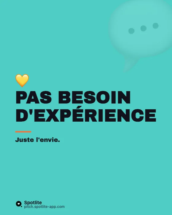 Association étudiante — slide 3 : Pas besoin d'expérience
