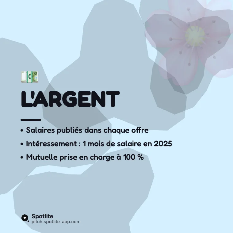 Nos avantages — slide 3 : L'argent