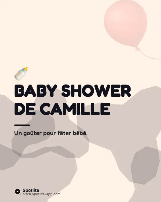 Baby shower — slide 1 : Baby shower de Camille