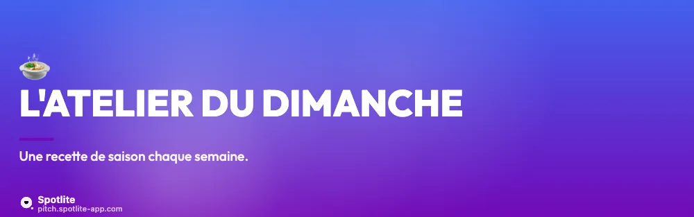 Bannière de site web — slide 1 : L'atelier du dimanche