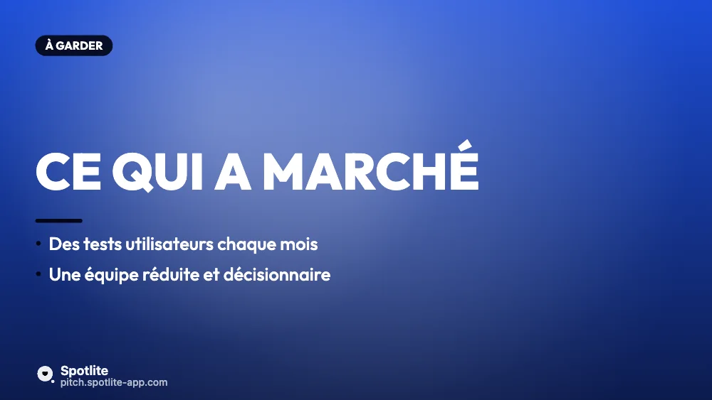 Bilan de projet — slide 4 : Ce qui a marché