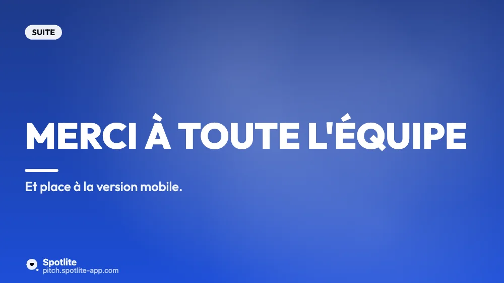 Bilan de projet — slide 6 : Merci à toute l'équipe