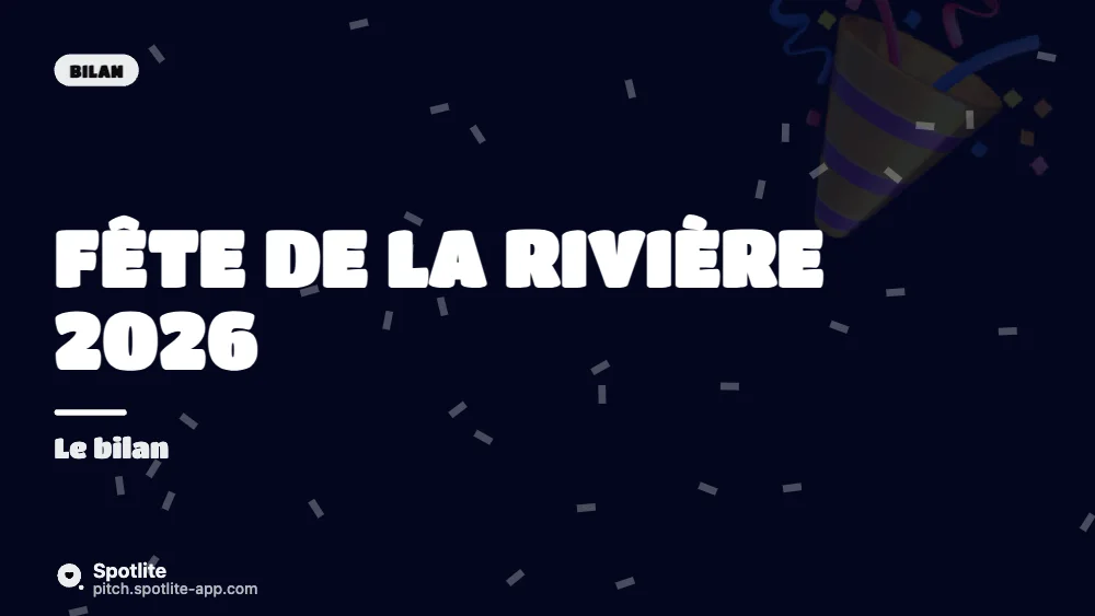 Bilan d'événement — slide 1 : Fête de la Rivière 2026