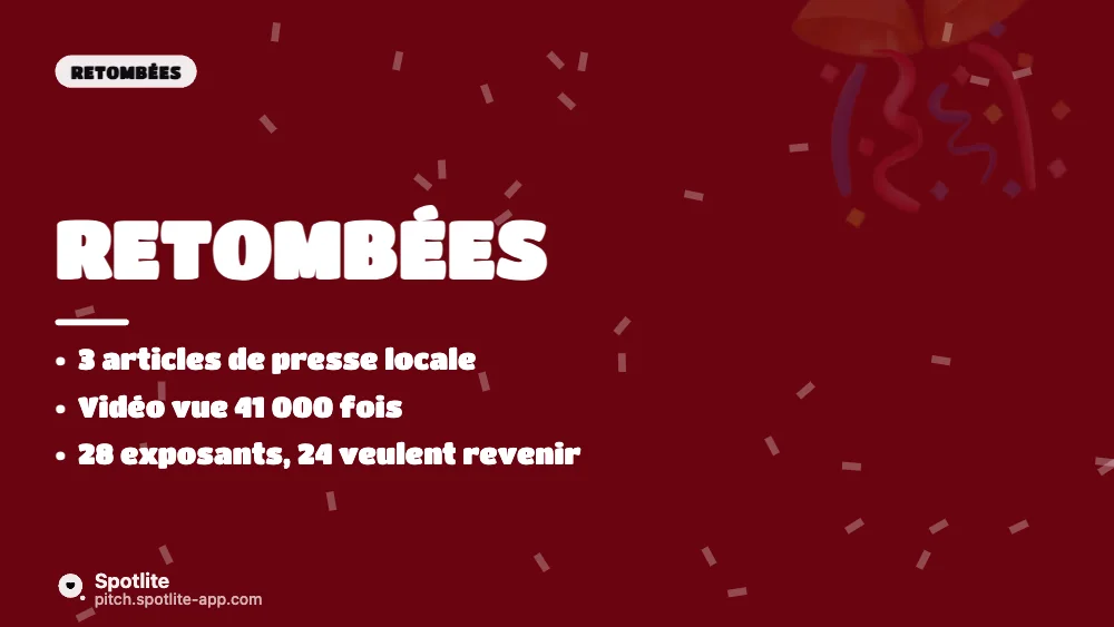 Bilan d'événement — slide 3 : Retombées