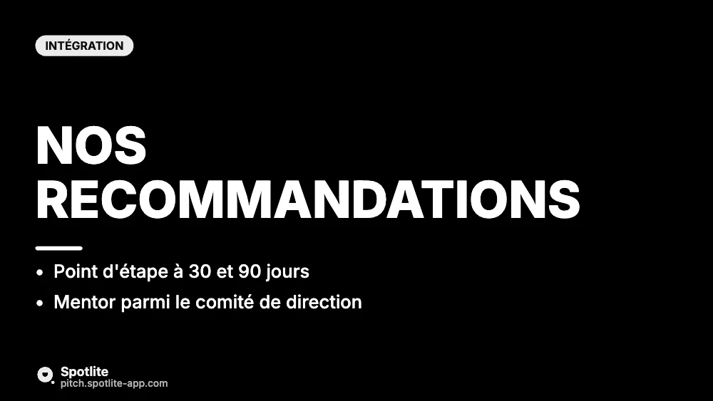 Bilan de mission (client) — slide 4 : Nos recommandations