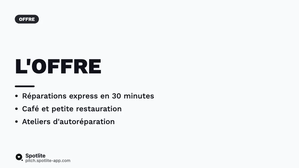 Business plan d'école — slide 3 : L'offre