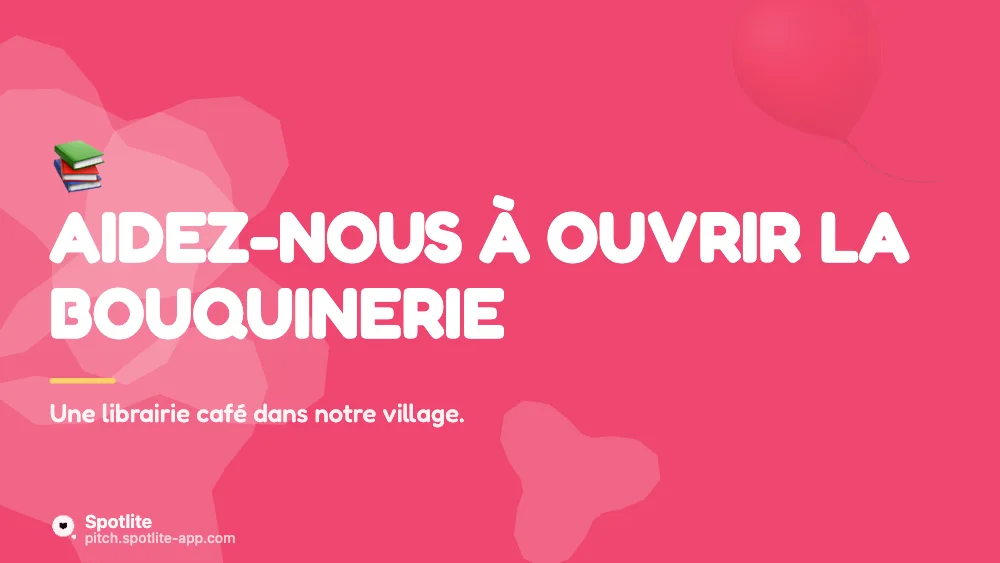 Financement participatif — slide 1 : Aidez-nous à ouvrir la Bouquinerie