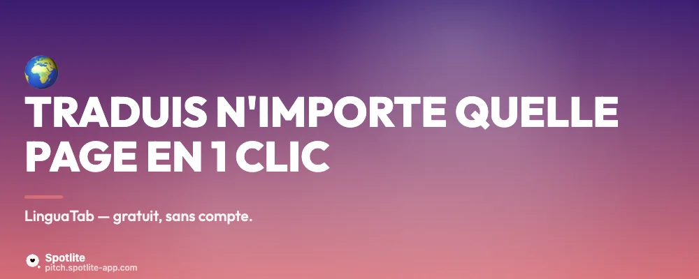 Bannière Chrome Web Store — slide 1 : Traduis n'importe quelle page en 1 clic