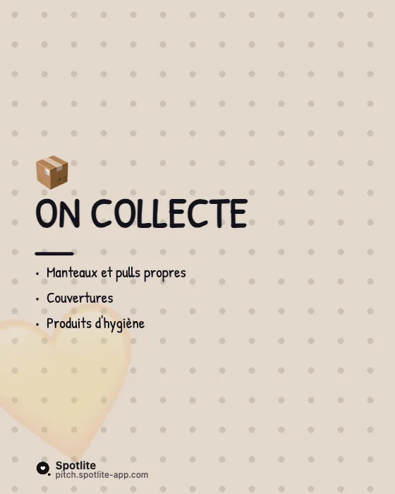Collecte solidaire — slide 2 : On collecte