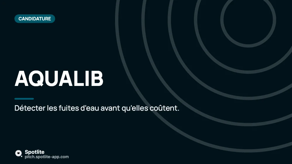 Concours de startups — slide 1 : Aqualib