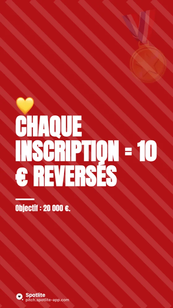 Course solidaire — slide 3 : Chaque inscription = 10 € reversés