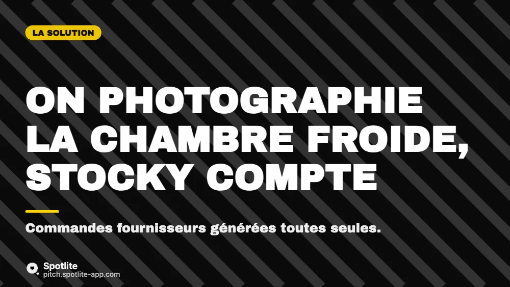 Demo day — 3 minutes — slide 3 : On photographie la chambre froide, Stocky compte
