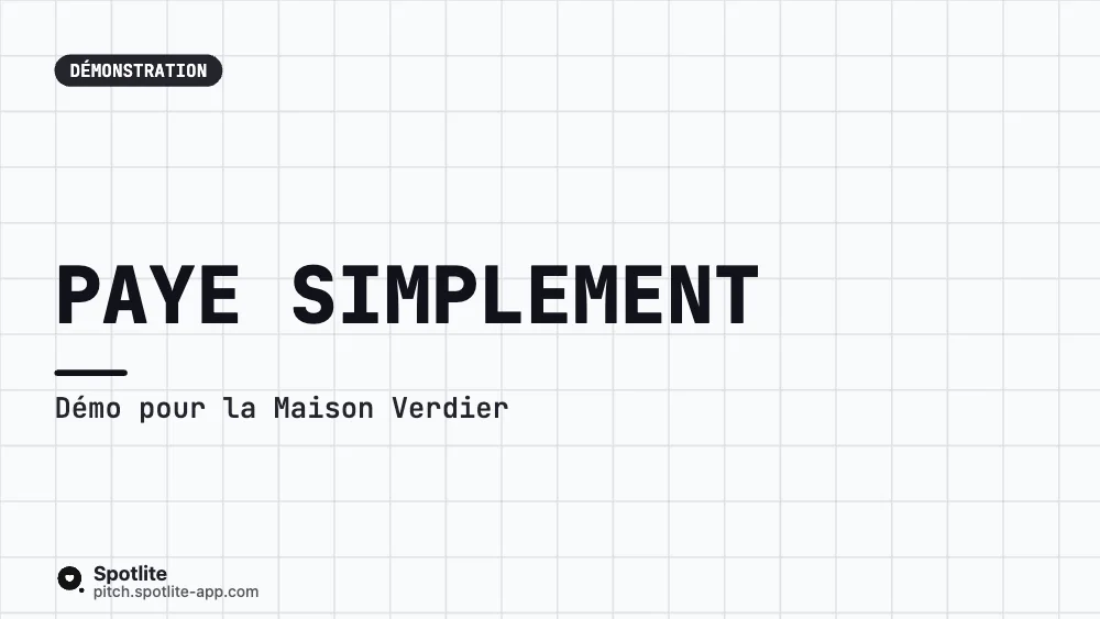Démo produit SaaS — slide 1 : Paye simplement