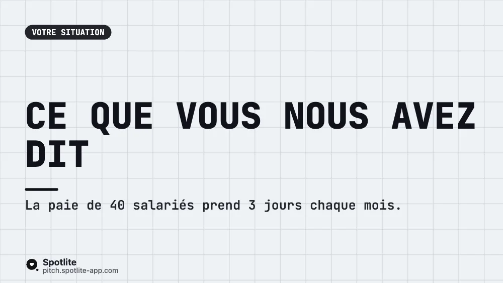 Démo produit SaaS — slide 2 : Ce que vous nous avez dit