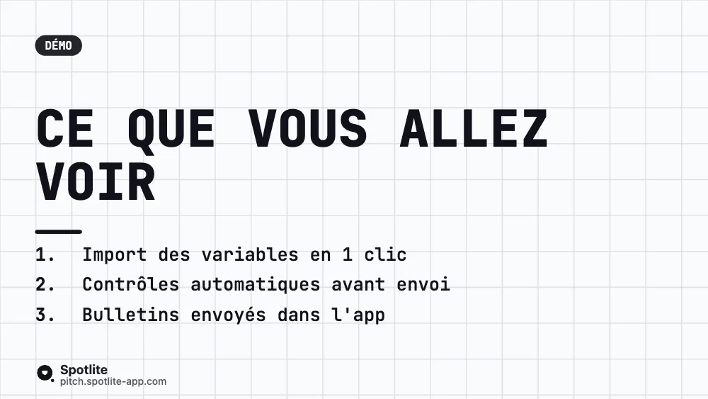 Démo produit SaaS — slide 3 : Ce que vous allez voir