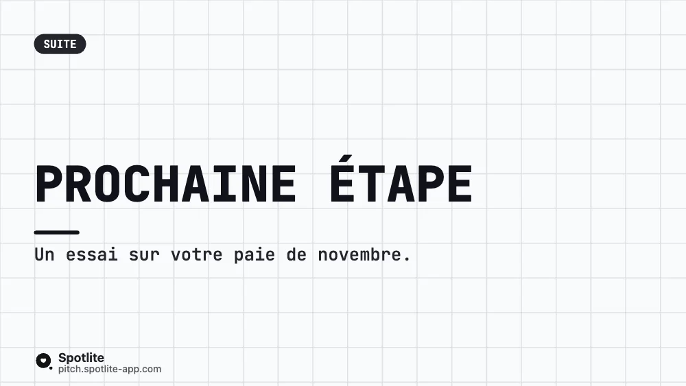 Démo produit SaaS — slide 6 : Prochaine étape