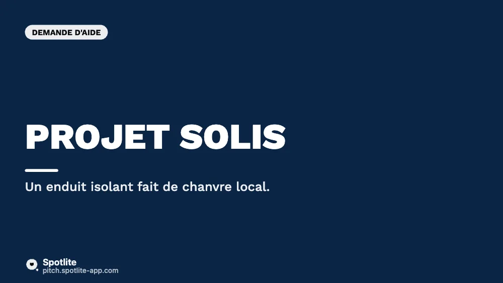 Dossier d'aide à l'innovation — slide 1 : Projet SOLIS