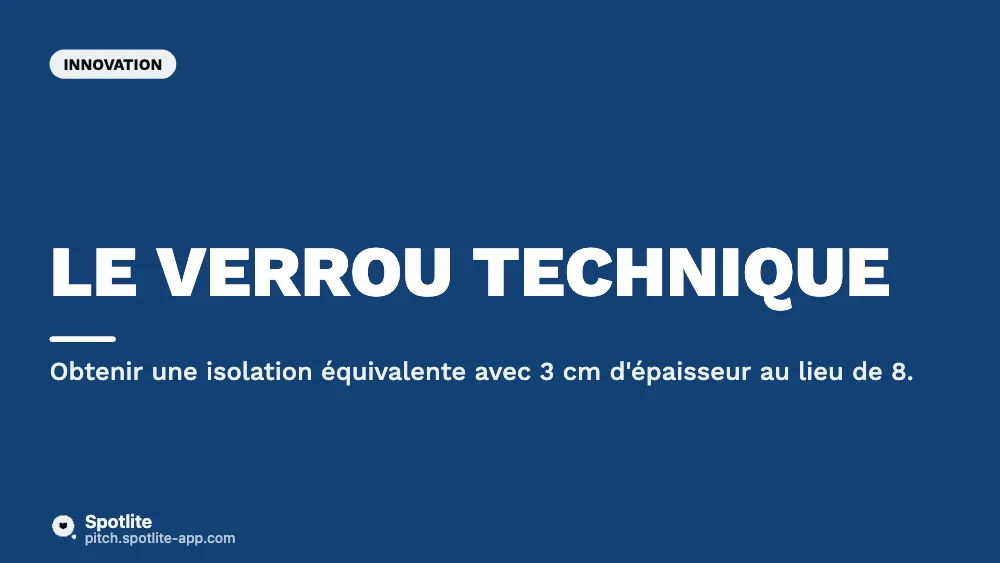 Dossier d'aide à l'innovation — slide 2 : Le verrou technique
