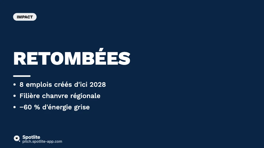 Dossier d'aide à l'innovation — slide 5 : Retombées