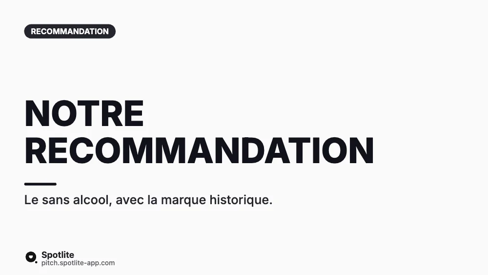 Étude de cas — slide 5 : Notre recommandation