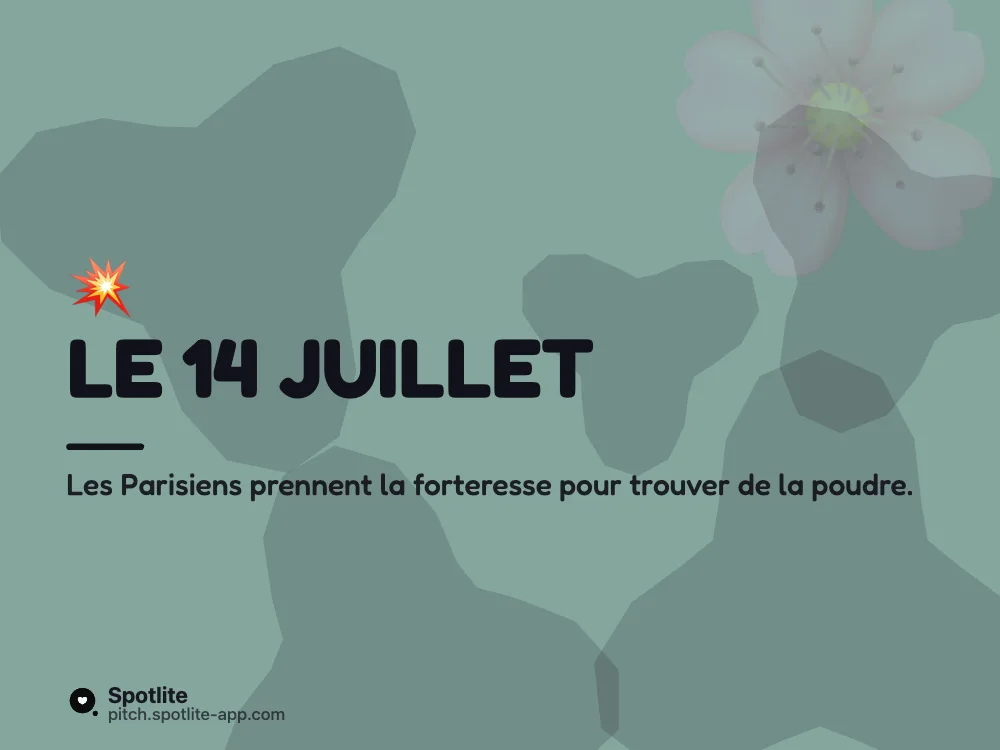 Exposé d'histoire — slide 3 : Le 14 juillet